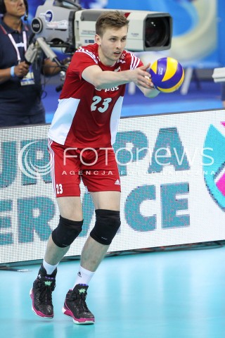  14.07.2016 KRAKOW <br />SIATKOWKA MEZCZYZN LIGA SWIATOWA 2016 TURNIEJ FINALOWY <br />FIVB VOLLEYBALL WORLD LEAGUE FINAL SIX 2016 <br />MECZ POLSKA - SERBIA ( Poland - Serbia ) <br />N/Z MATEUSZ BIENIEK SYLWETKA <br /> 