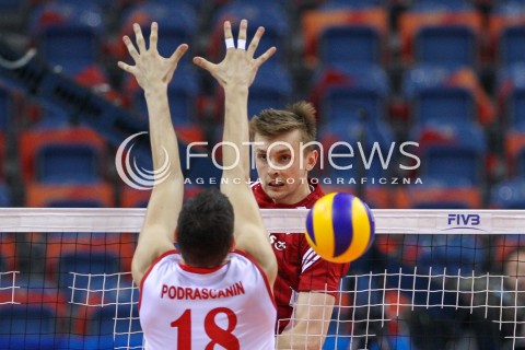  14.07.2016 KRAKOW <br />SIATKOWKA MEZCZYZN LIGA SWIATOWA 2016 TURNIEJ FINALOWY <br />FIVB VOLLEYBALL WORLD LEAGUE FINAL SIX 2016 <br />MECZ POLSKA - SERBIA ( Poland - Serbia ) <br />N/Z MATEUSZ BIENIEK <br /> 