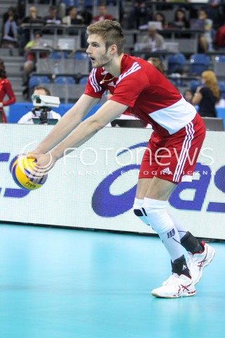  14.07.2016 KRAKOW <br />SIATKOWKA MEZCZYZN LIGA SWIATOWA 2016 TURNIEJ FINALOWY <br />FIVB VOLLEYBALL WORLD LEAGUE FINAL SIX 2016 <br />MECZ POLSKA - SERBIA ( Poland - Serbia ) <br />N/Z KAROL KLOS SYLWETKA <br /> 