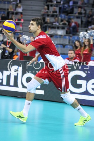  14.07.2016 KRAKOW <br />SIATKOWKA MEZCZYZN LIGA SWIATOWA 2016 TURNIEJ FINALOWY <br />FIVB VOLLEYBALL WORLD LEAGUE FINAL SIX 2016 <br />MECZ POLSKA - SERBIA ( Poland - Serbia ) <br />N/Z FABIAN DRZYZGA SYLWETKA <br /> 