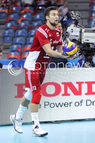  14.07.2016 KRAKOW <br />SIATKOWKA MEZCZYZN LIGA SWIATOWA 2016 TURNIEJ FINALOWY <br />FIVB VOLLEYBALL WORLD LEAGUE FINAL SIX 2016 <br />MECZ POLSKA - SERBIA ( Poland - Serbia ) <br />N/Z MICHAL KUBIAK SYLWETKA <br /> 