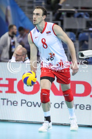  14.07.2016 KRAKOW <br />SIATKOWKA MEZCZYZN LIGA SWIATOWA 2016 TURNIEJ FINALOWY <br />FIVB VOLLEYBALL WORLD LEAGUE FINAL SIX 2016 <br />MECZ POLSKA - SERBIA ( Poland - Serbia ) <br />N/Z MARKO IVOVIC SYLWETKA <br /> 