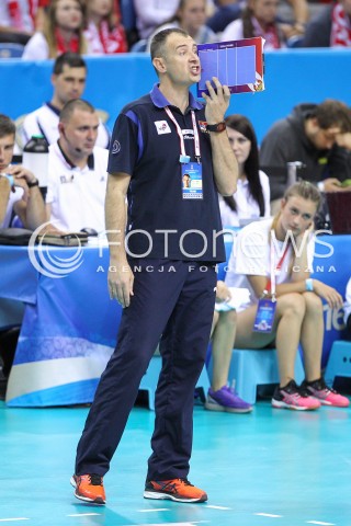  14.07.2016 KRAKOW <br />SIATKOWKA MEZCZYZN LIGA SWIATOWA 2016 TURNIEJ FINALOWY <br />FIVB VOLLEYBALL WORLD LEAGUE FINAL SIX 2016 <br />MECZ POLSKA - SERBIA ( Poland - Serbia ) <br />N/Z NIKOLA GRBIC - I TRENER ( HEAD COACH ) SYLWETKA <br /> 