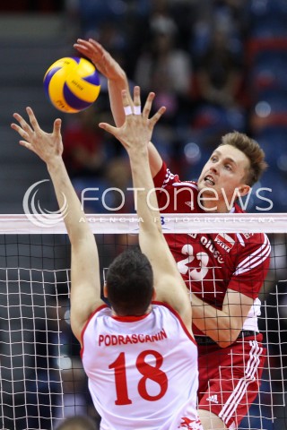  14.07.2016 KRAKOW <br />SIATKOWKA MEZCZYZN LIGA SWIATOWA 2016 TURNIEJ FINALOWY <br />FIVB VOLLEYBALL WORLD LEAGUE FINAL SIX 2016 <br />MECZ POLSKA - SERBIA ( Poland - Serbia ) <br />N/Z MATEUSZ BIENIEK <br /> 