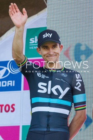  15.07.2016 RZESZOW <br />71. TOUR DE POLOGNE - ETAP IV <br />META W RZESZOWIE <br />N/Z MICHAL KWIATKOWSKI SYLWETKA RADOSC EMOCJE<br /> 