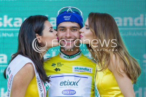  15.07.2016 RZESZOW <br />71. TOUR DE POLOGNE - ETAP IV <br />META W RZESZOWIE <br />N/Z FERNANDO GAVIRIA - LIDER KLASYFIKACJI GENERALNEJ RADOSC EMOCJE<br /> 