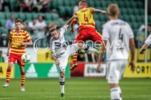  16.07.2016 WARSZAWA PILKA NOZNA <br />FOOTBALL EKSTRAKLASA STADION LEGII<br />MECZ LEGIA WARSZAWA - JAGIELLONIA BIALYSTOK<br />N/Z THIBAULT MOULIN JACEK GORALSKI<br /> 