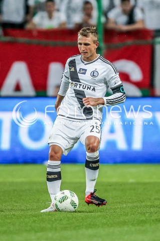  16.07.2016 WARSZAWA PILKA NOZNA <br />FOOTBALL EKSTRAKLASA STADION LEGII<br />MECZ LEGIA WARSZAWA - JAGIELLONIA BIALYSTOK<br />N/Z JAKUB RZEZNICZAK SYLWETKA <br /> 