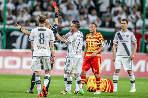  16.07.2016 WARSZAWA PILKA NOZNA <br />FOOTBALL EKSTRAKLASA STADION LEGII<br />MECZ LEGIA WARSZAWA - JAGIELLONIA BIALYSTOK<br />N/Z CZERWONA KARTKA DLA MIHAIL ALEKSANDROW<br /> 
