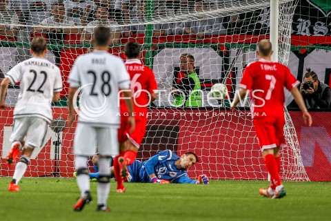  19.07.2016 WARSZAWA PILKA NOZNA <br />FOOTBALL EKSTRAKLASA STADION LEGII<br />MECZ LEGIA WARSZAWA - HSK ZRINJSKI MOSTAR<br />N/Z GOL BRAMKA DLA LEGII <br /> 