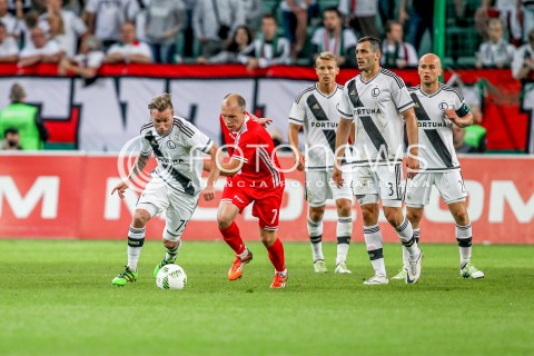  19.07.2016 WARSZAWA PILKA NOZNA <br />FOOTBALL EKSTRAKLASA STADION LEGII<br />MECZ LEGIA WARSZAWA - HSK ZRINJSKI MOSTAR<br />N/Z THIBAULT MOULIN TOMISVAW TOMIC<br /> 