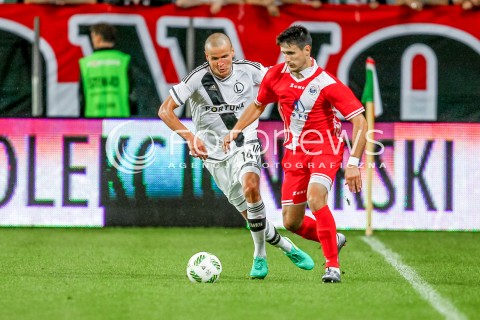  19.07.2016 WARSZAWA PILKA NOZNA <br />FOOTBALL EKSTRAKLASA STADION LEGII<br />MECZ LEGIA WARSZAWA - HSK ZRINJSKI MOSTAR<br />N/Z IVAN PEKO ADAM HLOUSEK<br /> 
