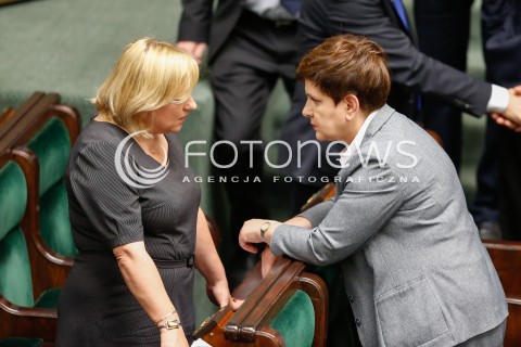  22.07.2016 WARSZAWA SEJM<br />POSIEDZENIE SEJMU RP<br />N/Z BEATA KEMPA PREMIER BEATA SZYDLO<br /> 