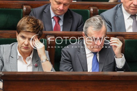  22.07.2016 WARSZAWA SEJM<br />POSIEDZENIE SEJMU RP<br />N/Z PIOTR GLINSKI PREMIER BEATA SZYDLO<br /> 