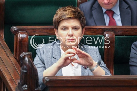  22.07.2016 WARSZAWA SEJM<br />POSIEDZENIE SEJMU RP<br />N/Z PREMIER BEATA SZYDLO<br /> 