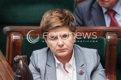  22.07.2016 WARSZAWA SEJM<br />POSIEDZENIE SEJMU RP<br />N/Z PREMIER BEATA SZYDLO<br /> 