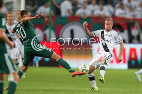  23.07.2016 WARSZAWA PILKA NOZNA <br />FOOTBALL EKSTRAKLASA STADION LEGII<br />MECZ LEGIA WARSZAWA - SLASK WROCLAW<br />N/Z THIBAULT MOULIN ADAM KOKOSZKA<br /> 