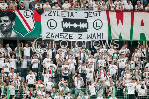  23.07.2016 WARSZAWA PILKA NOZNA <br />FOOTBALL EKSTRAKLASA STADION LEGII<br />MECZ LEGIA WARSZAWA - SLASK WROCLAW<br />N/Z KIBICE LEGII ZYLETA<br /> 