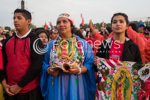  26.07.2016 KRAKOW<br /> UROCZYSTA MSZA INAUGURUJACA SWIATOWE DNI MLODZIEZY W POLSCE<br /> N/Z UCZESTNICY<br />  