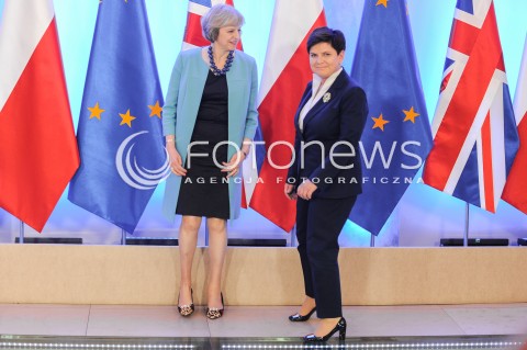  28.07.2016 WARSZAWA<br />
WIZYTA PREMIER WIELKIEJ BRYTANII<br />
N/Z PREMIER RP BEATA SZYDLO PREMIER WIELKIEJ BRYTANII THERESA MAY<br />
 