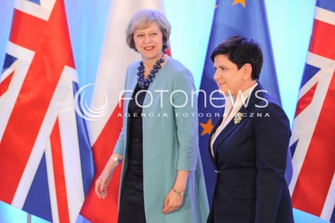  28.07.2016 WARSZAWA<br />
WIZYTA PREMIER WIELKIEJ BRYTANII<br />
N/Z PREMIER RP BEATA SZYDLO PREMIER WIELKIEJ BRYTANII THERESA MAY<br />
 