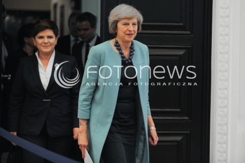  28.07.2016 WARSZAWA<br />WIZYTA PREMIER WIELKIEJ BRYTANII<br />N/Z PREMIER RP BEATA SZYDLO PREMIER WIELKIEJ BRYTANII THERESA MAY<br /> 