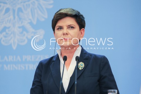  28.07.2016 WARSZAWA<br />WIZYTA PREMIER WIELKIEJ BRYTANII<br />N/Z PREMIER RP BEATA SZYDLO<br /> 