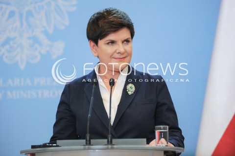 28.07.2016 WARSZAWA<br />WIZYTA PREMIER WIELKIEJ BRYTANII<br />N/Z PREMIER RP BEATA SZYDLO<br /> 