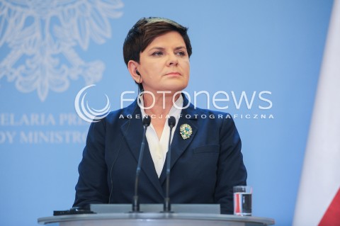  28.07.2016 WARSZAWA<br />WIZYTA PREMIER WIELKIEJ BRYTANII<br />N/Z PREMIER RP BEATA SZYDLO<br /> 