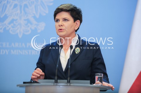  28.07.2016 WARSZAWA<br />WIZYTA PREMIER WIELKIEJ BRYTANII<br />N/Z PREMIER RP BEATA SZYDLO<br /> 