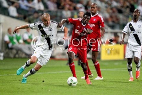  03.08.2016 WARSZAWA PILKA NOZNA STADION LEGII<br />FOOTBALL III RUNDA ELIMINACJI UEFA CHAMPIONS LEAGUE<br />MECZ LEGIA WARSZAWA - AS TRENCIN<br />N/Z ALIKO BALA ADAM HLOUSEK<br /> 