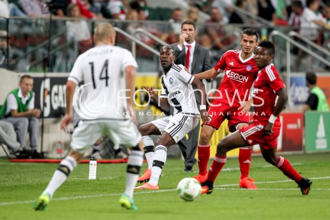  03.08.2016 WARSZAWA PILKA NOZNA STADION LEGII<br />FOOTBALL III RUNDA ELIMINACJI UEFA CHAMPIONS LEAGUE<br />MECZ LEGIA WARSZAWA - AS TRENCIN<br />N/Z STEEVEN LANGIL<br /> 