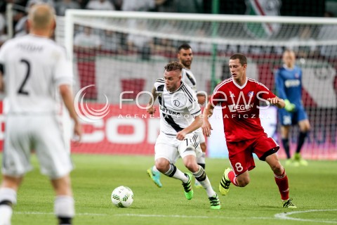  03.08.2016 WARSZAWA PILKA NOZNA STADION LEGII<br />FOOTBALL III RUNDA ELIMINACJI UEFA CHAMPIONS LEAGUE<br />MECZ LEGIA WARSZAWA - AS TRENCIN<br />N/Z THIBAULT MOULIN JAMES LAWRENCE<br /> 
