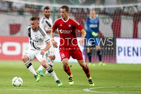  03.08.2016 WARSZAWA PILKA NOZNA STADION LEGII<br />FOOTBALL III RUNDA ELIMINACJI UEFA CHAMPIONS LEAGUE<br />MECZ LEGIA WARSZAWA - AS TRENCIN<br />N/Z THIBAULT MOULIN JAMES LAWRENCE<br /> 