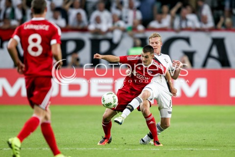  03.08.2016 WARSZAWA PILKA NOZNA STADION LEGII<br />FOOTBALL III RUNDA ELIMINACJI UEFA CHAMPIONS LEAGUE<br />MECZ LEGIA WARSZAWA - AS TRENCZYN<br />N/Z MICHAL KOPCZYNSKI 2ARKADIUSZ MALARZ<br /> 