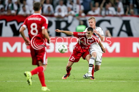  03.08.2016 WARSZAWA PILKA NOZNA STADION LEGII<br />FOOTBALL III RUNDA ELIMINACJI UEFA CHAMPIONS LEAGUE<br />MECZ LEGIA WARSZAWA - AS TRENCZYN<br />N/Z MICHAL KOPCZYNSKI 2ARKADIUSZ MALARZ<br /> 