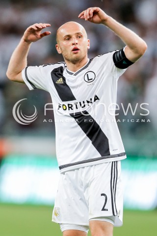  03.08.2016 WARSZAWA PILKA NOZNA STADION LEGII<br />FOOTBALL III RUNDA ELIMINACJI UEFA CHAMPIONS LEAGUE<br />MECZ LEGIA WARSZAWA - AS TRENCZYN<br />N/Z MICHAL PAZDAN<br /> 