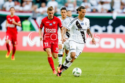  07.08.2016 WARSZAWA PILKA NOZNA <br />FOOTBALL EKSTRAKLASA STADION LEGII<br />MECZ LEGIA WARSZAWA - PIAST GLIWICE<br />N/Z ALEKSANDAR PRIJOVIC PAWEL MOSKWIK<br /> 