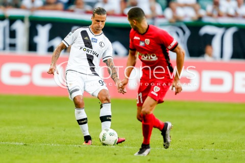  07.08.2016 WARSZAWA PILKA NOZNA <br />FOOTBALL EKSTRAKLASA STADION LEGII<br />MECZ LEGIA WARSZAWA - PIAST GLIWICE<br />N/Z ALEKSANDAR PRIJOVIC <br /> 