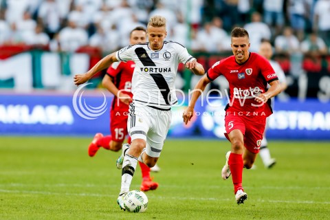  07.08.2016 WARSZAWA PILKA NOZNA <br />FOOTBALL EKSTRAKLASA STADION LEGII<br />MECZ LEGIA WARSZAWA - PIAST GLIWICE<br />N/Z IGOR LEWCZUK MARCIN PIETROWSKI<br /> 