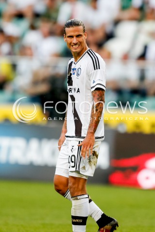  07.08.2016 WARSZAWA PILKA NOZNA <br />FOOTBALL EKSTRAKLASA STADION LEGII<br />MECZ LEGIA WARSZAWA - PIAST GLIWICE<br />N/Z ALEKSANDAR PRIJOVIC ZLOSC EMOCJE<br /> 