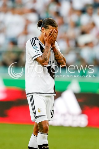  07.08.2016 WARSZAWA PILKA NOZNA <br />FOOTBALL EKSTRAKLASA STADION LEGII<br />MECZ LEGIA WARSZAWA - PIAST GLIWICE<br />N/Z ALEKSANDAR PRIJOVIC ZLOSC EMOCJE<br /> 