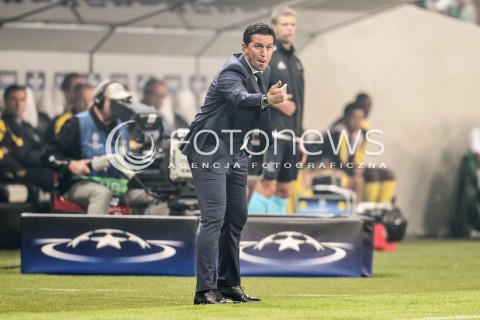 14.09.2016 WARSZAWA PILKA NOZNA <br />FOOTBALL LIGA MISTRZOW UEFA STADION LEGII<br />MECZ LEGIA WARSZAWA - BORUSSIA DORTMUND<br />N/Z BESNIK HASI - TRENER LEGII ( HEAD COACH )<br /> 