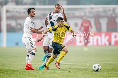  14.09.2016 WARSZAWA PILKA NOZNA <br />FOOTBALL LIGA MISTRZOW UEFA STADION LEGII<br />MECZ LEGIA WARSZAWA - BORUSSIA DORTMUND<br />N/Z CHRISTIAN PULISIC VADIS ODJIDJA OFOE<br /> 