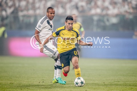  14.09.2016 WARSZAWA PILKA NOZNA <br />FOOTBALL LIGA MISTRZOW UEFA STADION LEGII<br />MECZ LEGIA WARSZAWA - BORUSSIA DORTMUND<br />N/Z CHRISTIAN PULISIC RAPHAEL GUERREIRO<br /> 