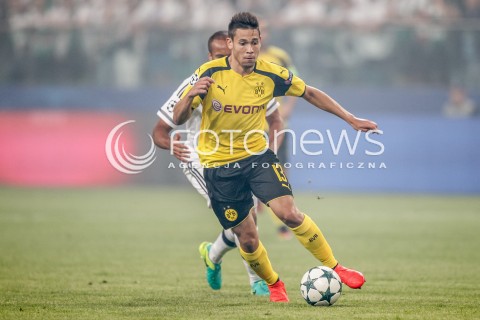  14.09.2016 WARSZAWA PILKA NOZNA <br />FOOTBALL LIGA MISTRZOW UEFA STADION LEGII<br />MECZ LEGIA WARSZAWA - BORUSSIA DORTMUND<br />N/Z CHRISTIAN PULISIC RAPHAEL GUERREIRO<br /> 