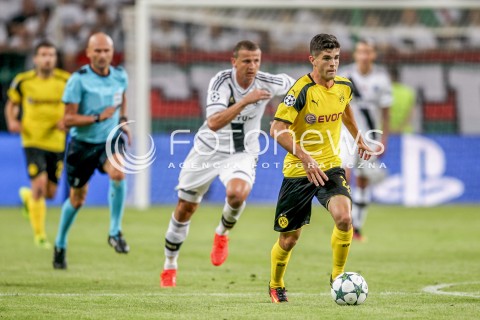  14.09.2016 WARSZAWA PILKA NOZNA <br />FOOTBALL LIGA MISTRZOW UEFA STADION LEGII<br />MECZ LEGIA WARSZAWA - BORUSSIA DORTMUND<br />N/Z CHRISTIAN PULISIC<br /> 