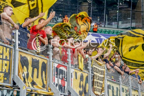  14.09.2016 WARSZAWA PILKA NOZNA <br />FOOTBALL LIGA MISTRZOW UEFA STADION LEGII<br />MECZ LEGIA WARSZAWA - BORUSSIA DORTMUND<br />N/Z KIBICE BORUSSI DORTMUND<br /> 