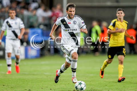  14.09.2016 WARSZAWA PILKA NOZNA <br />FOOTBALL LIGA MISTRZOW UEFA STADION LEGII<br />MECZ LEGIA WARSZAWA - BORUSSIA DORTMUND<br />N/Z BARTOSZ BERESZYNSKI<br /> 