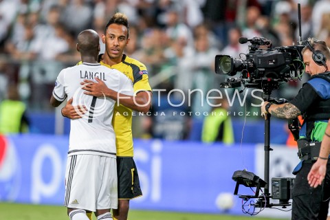  14.09.2016 WARSZAWA PILKA NOZNA <br />FOOTBALL LIGA MISTRZOW UEFA STADION LEGII<br />MECZ LEGIA WARSZAWA - BORUSSIA DORTMUND<br />N/Z PIERRE EMERICK AUBAMEYANG STEEVEN LANGIL<br /> 